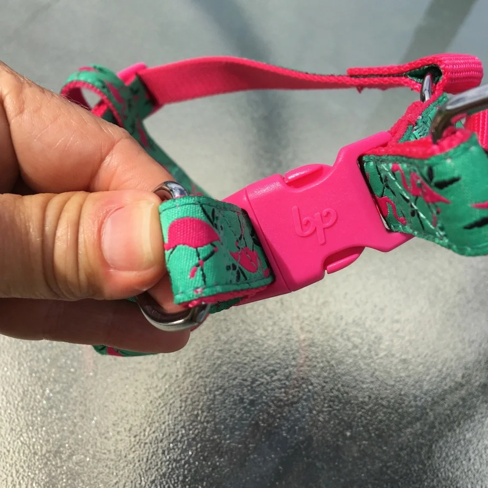 Blueberry Pet Flamingo Dog Harness Green and Pink NWOT - Chest = 19”
